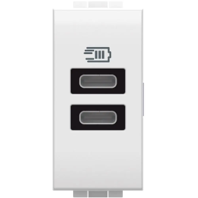 LL - Caricatore USB tipo C+C 1m bianco - BTicino N4191CC