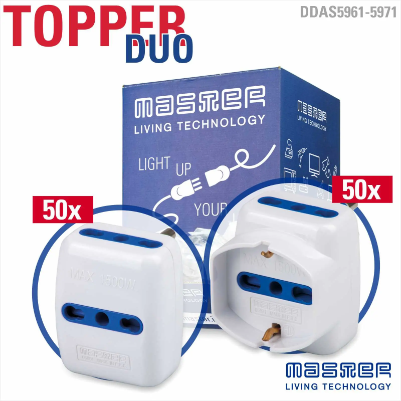 DISP.Adat.Triplo+Trip.Schuko 16A Pz50+50 - MASTER DDAS5961-5971