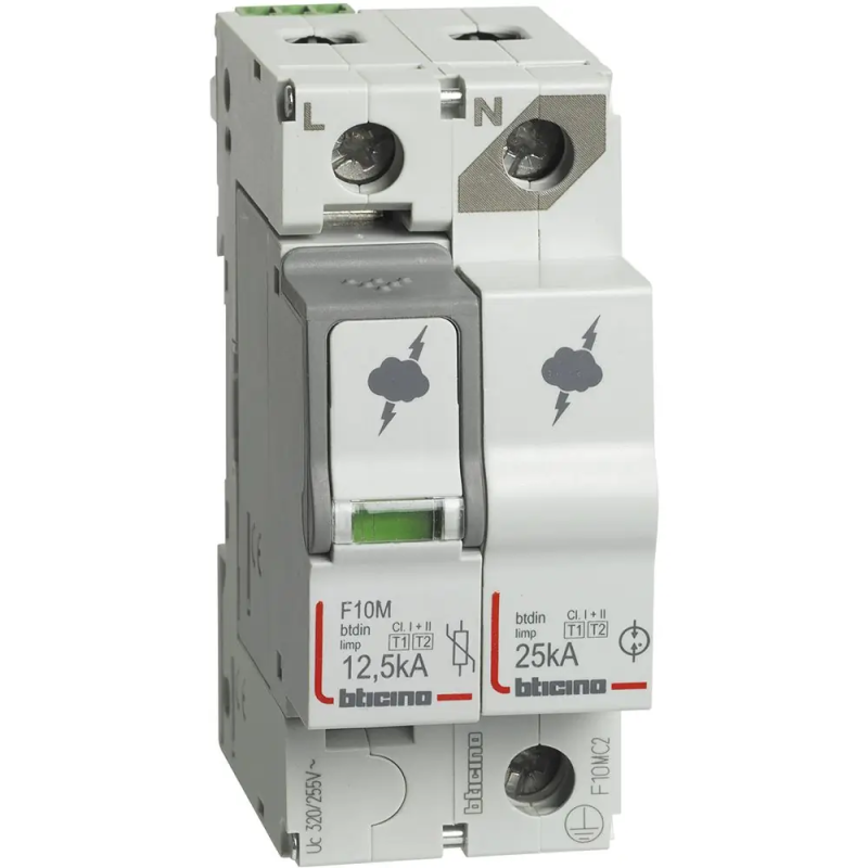 btdin - SPD T1+T2 12,5KA 1P+N NR+ SD - BTicino F10MC2
