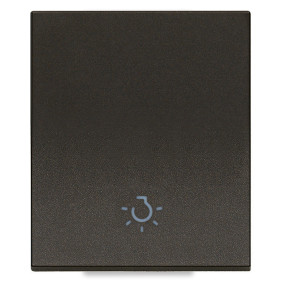 Tasto 2M allineato simbolo luce nero - Vimar 31000.2LG