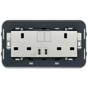 2 prese 2P+T 13A BS +int +USB C+C Next - Vimar 20224.CC.N