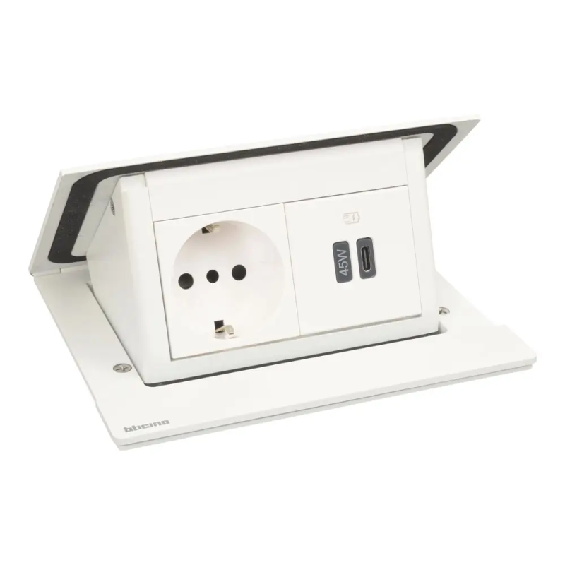 incara - pop-up P30 + USB C PD white - BTicino 150443NW