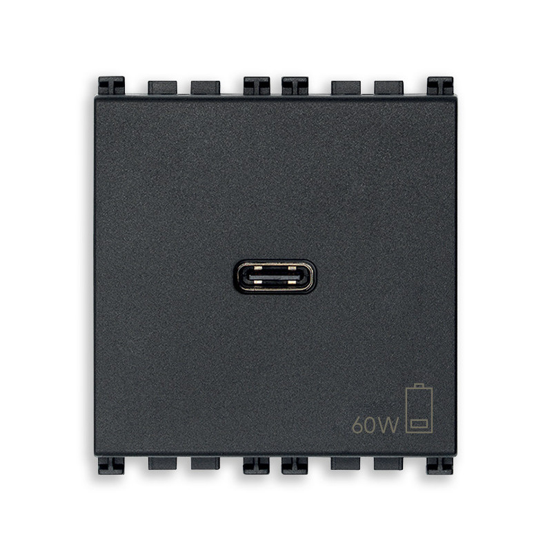 Alimentatore USB C 60W PD grigio - Vimar 19298.60