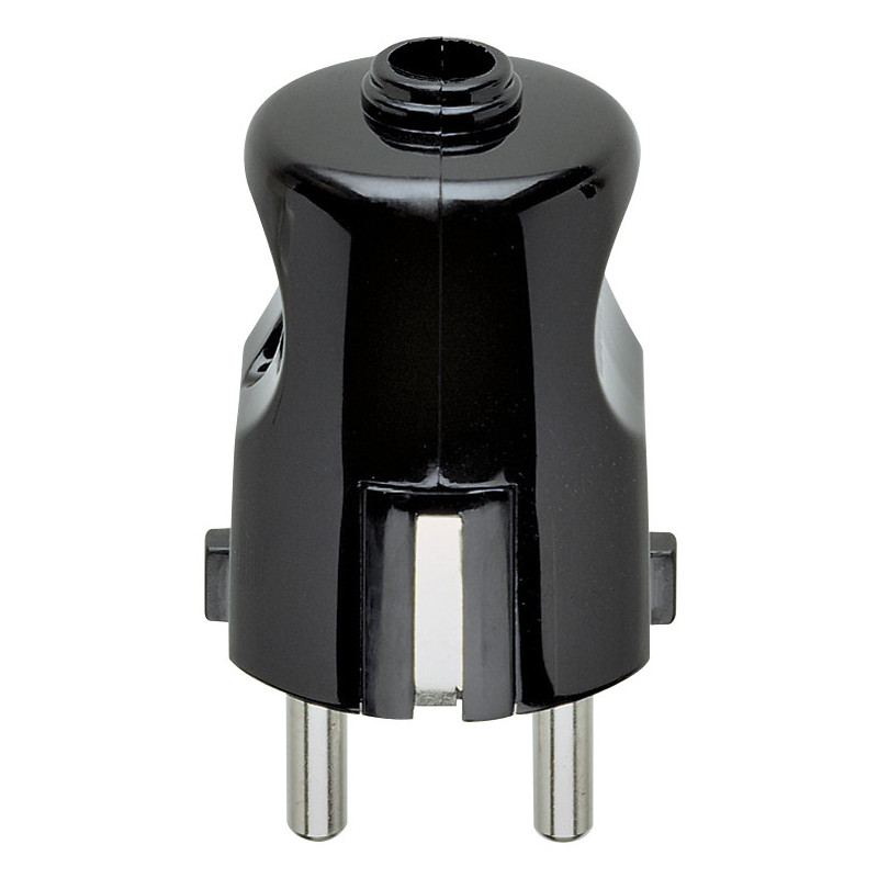 Spina 2P+T 16A tedesco assiale nero - Vimar 00230