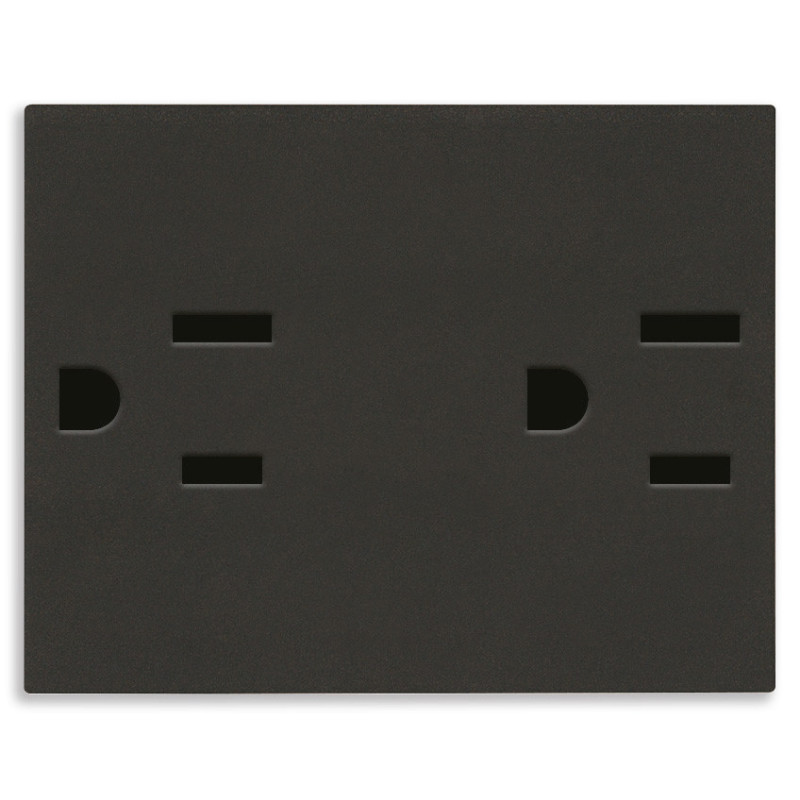 Due prese SICURY 2P+T 15A USA nero - Vimar 30243.G