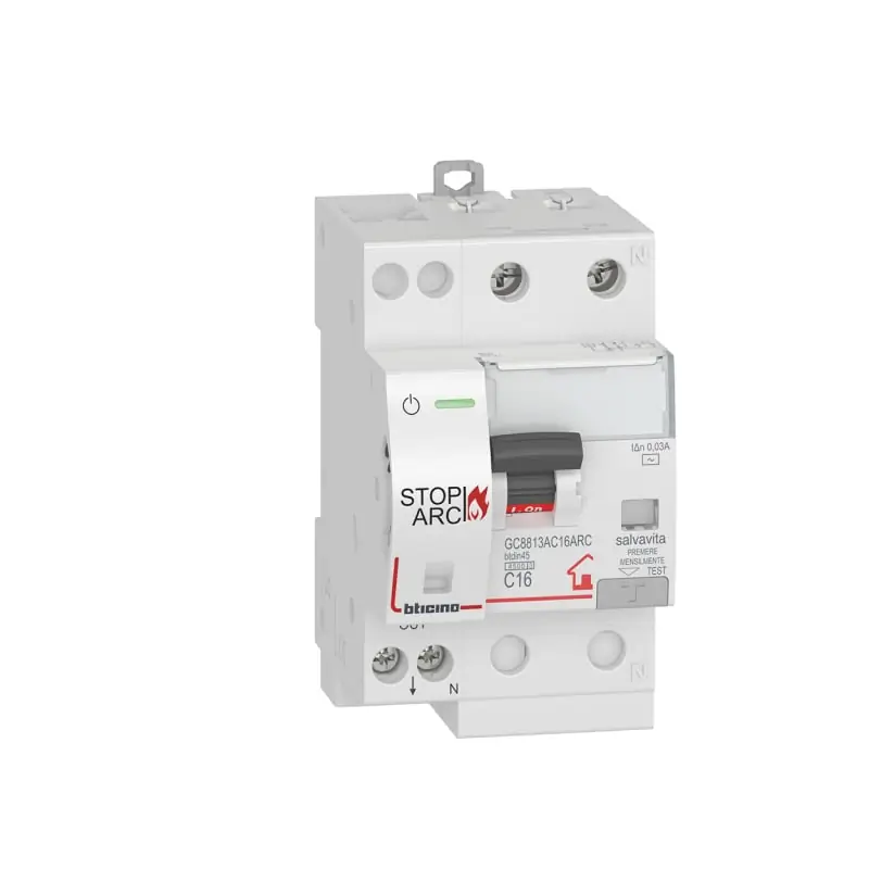 BTDIN STOP ARC 1P+N C16 4500A 30MA AC - BTicino GC8813AC16ARC