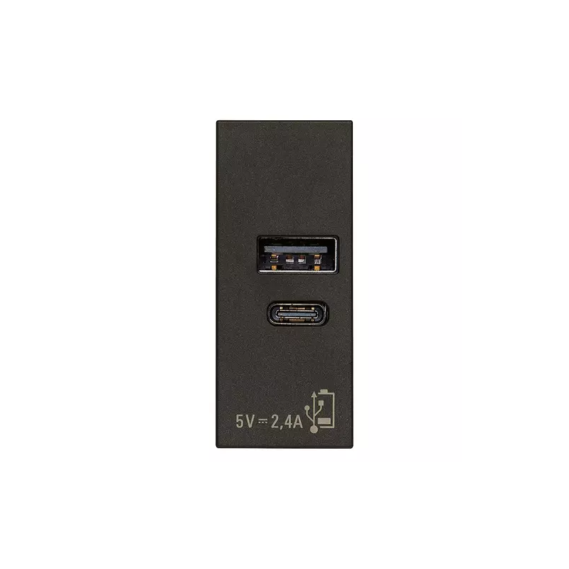 Alimentatore USB A+C 5V 2,4A nero - Vimar 30292.ACG