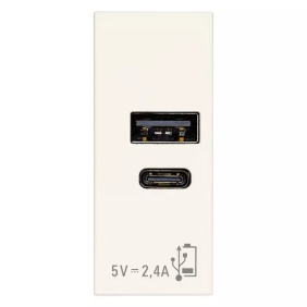 Alimentatore USB A+C 5V 2,4A bianco - Vimar 30292.ACB
