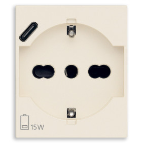 Presa 2P+T 16A universale + USB C canapa - Vimar 30210.USBC