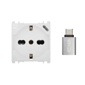 PRESAP40 250V+USB 5V 3A BIANCO - URMET 10312/2.B