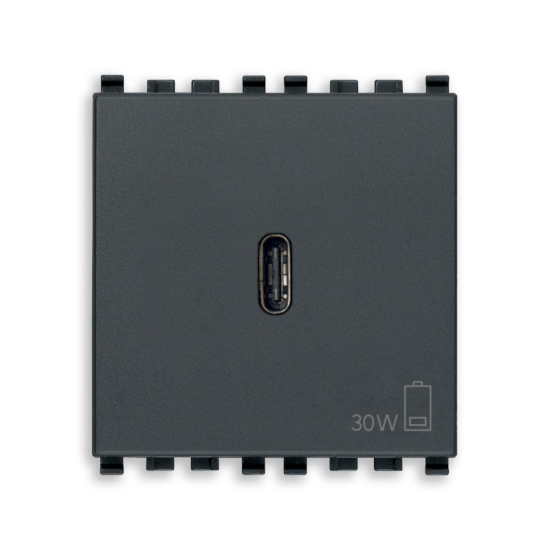 Alimentatore USB C PD 30W grigio - Vimar 20298