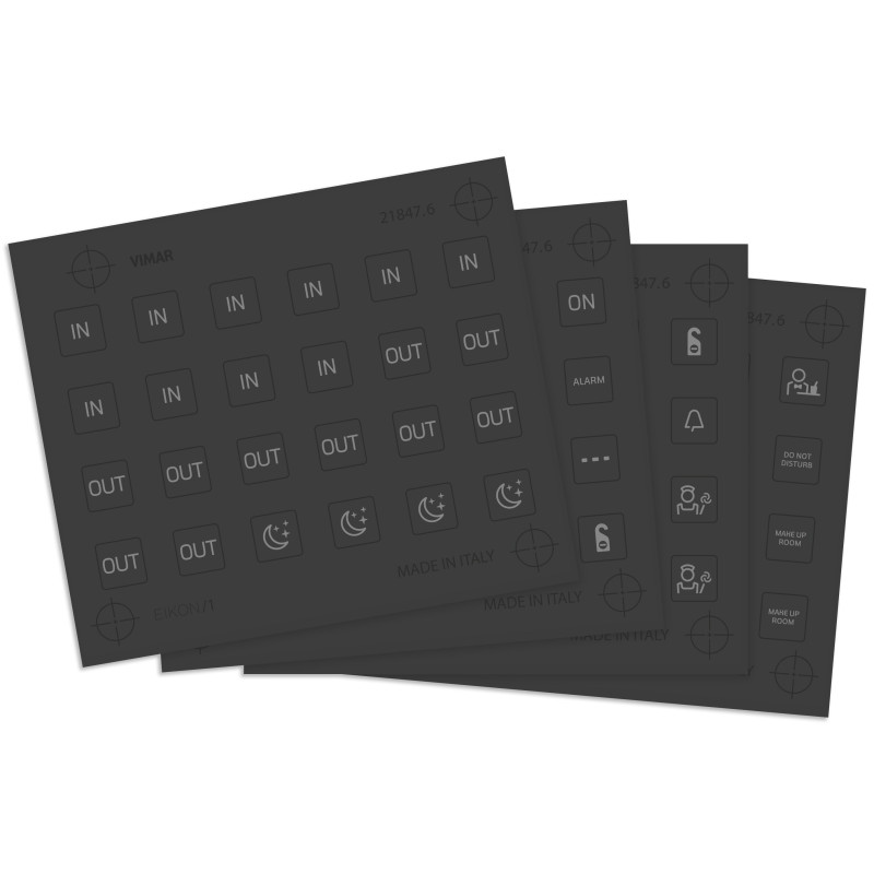 4 fogli etichette stato camera illumin. - Vimar 21847.6