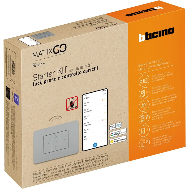 MatixGO - starter kit grigio - BTicino JG1010KIT