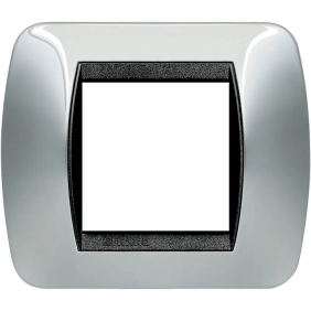 living int - placca 2 posti titanio chiaro - BTicino L4802TC