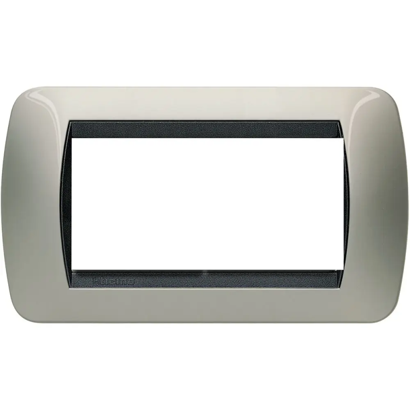 living int - placca 4 posti titanio chiaro - BTicino L4804TC