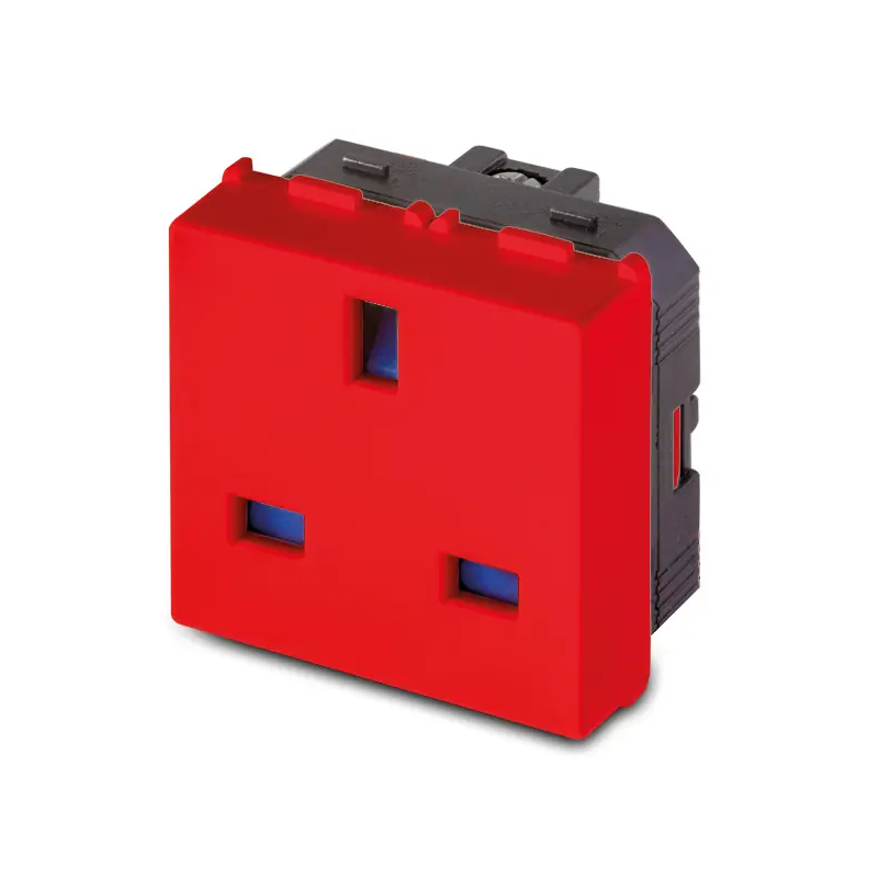 Presa 2P+T 13A St.Inglese ROSSA ANTIBACT - MASTER 21178R-AB